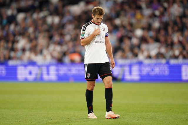 Joachim Andersen of Fulham during the Carabao Cup round 3 match West Ham United vs Fulham at London Stadium, London, United Kingdom on 15 September 2026

(Photo by Harvey Murphy/News Images)