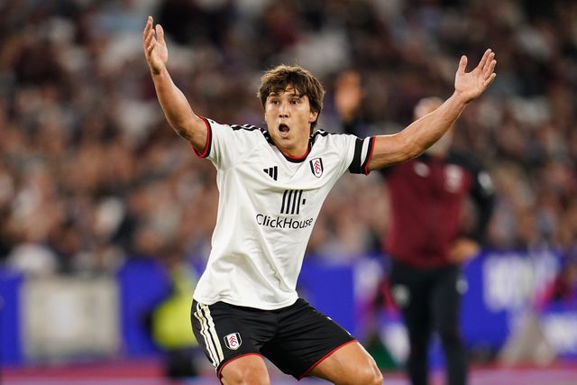 Gonzalo Garcia of Fulham shows frustration with linesman’s decision during the Carabao Cup round 3 match West Ham United vs Fulham at London Stadium, London, United Kingdom on 15 September 2026

(Photo by Harvey Murphy/News Images)
