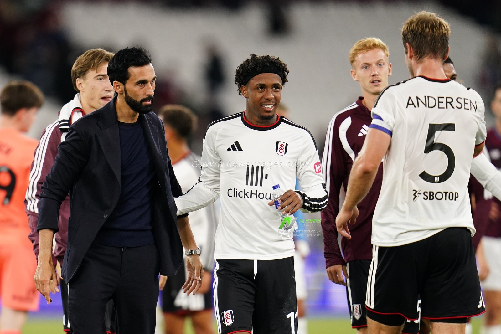 Fulham players after round three win during the Carabao Cup round 3 match West Ham United vs Fulham at London Stadium, London, United Kingdom on 15 September 2026

(Photo by Harvey Murphy/News Images)