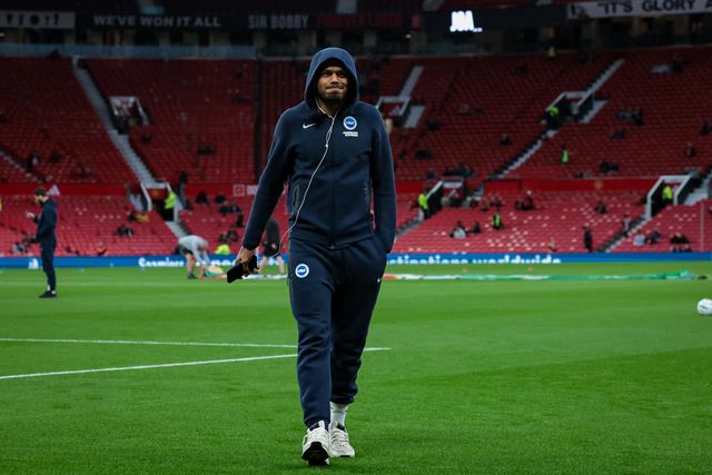 Georginio Rutter of Brighton & Hove Albion inspects the pitch prior to kick off during the Carabao Cup round 3 match Manchester United vs Brighton & Hove Albion at Old Trafford, Manchester, United Kingdom on 16 September 2026

(Photo by Mark Cosgrove/News Images)