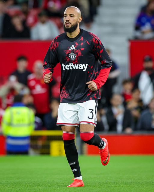 Noussair Mazraoui of Manchester United in the pregame warmup session  during the Carabao Cup round 3 match Manchester United vs Brighton & Hove Albion at Old Trafford, Manchester, United Kingdom on 16 September 2026

(Photo by Mark Cosgrove/News Images)