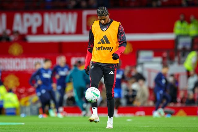 Marcus Rashford of Manchester United in the pregame warmup session  during the Carabao Cup round 3 match Manchester United vs Brighton & Hove Albion at Old Trafford, Manchester, United Kingdom on 16 September 2026

(Photo by Mark Cosgrove/News Images)