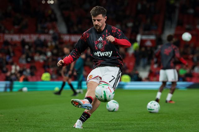 Mason Mount of Manchester United in the pregame warmup session  during the Carabao Cup round 3 match Manchester United vs Brighton & Hove Albion at Old Trafford, Manchester, United Kingdom on 16 September 2026

(Photo by Mark Cosgrove/News Images)