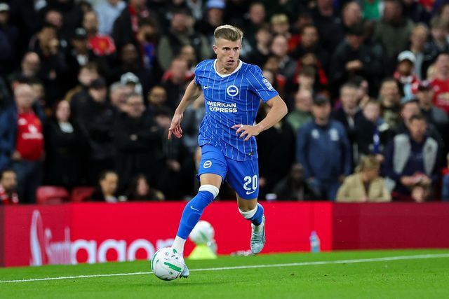 Costinha of Brighton & Hove Albion makes a run with the ball  during the Carabao Cup round 3 match Manchester United vs Brighton & Hove Albion at Old Trafford, Manchester, United Kingdom on 16 September 2026

(Photo by Mark Cosgrove/News Images)