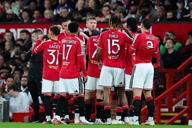Michael Carrick manager of Manchester United gives his team instructions during the Carabao Cup round 3 match Manchester United vs Brighton & Hove Albion at Old Trafford, Manchester, United Kingdom on 16 September 2026

(Photo by Mark Cosgrove/News Images)