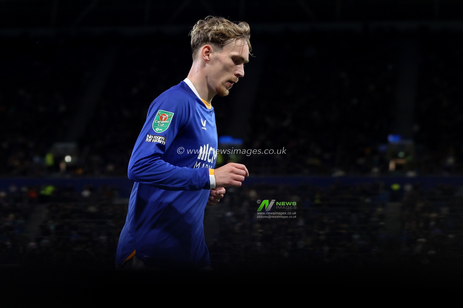 James Garner of Everton during the Carabao Cup round 3 match Everton vs Wolverhampton Wanderers at Hill Dickinson Stadium, Liverpool, United Kingdom on 16 September 2026

(Photo by Alfie Cosgrove/News Images)