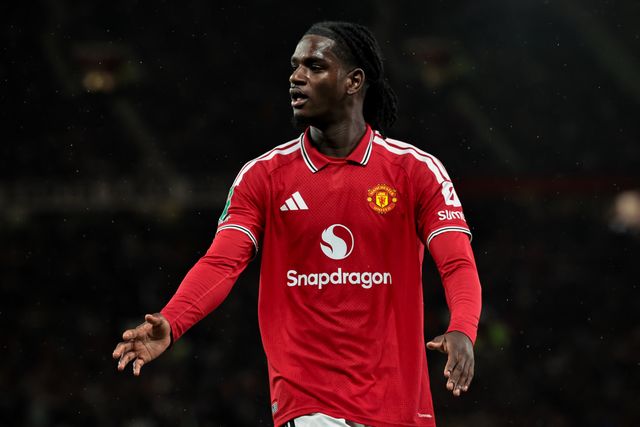 Ayden Haven in action during the Carabao Cup round 3 match Manchester United vs Brighton & Hove Albion at Old Trafford, Manchester, United Kingdom on 16 September 2026

(Photo by Mark Cosgrove/News Images)