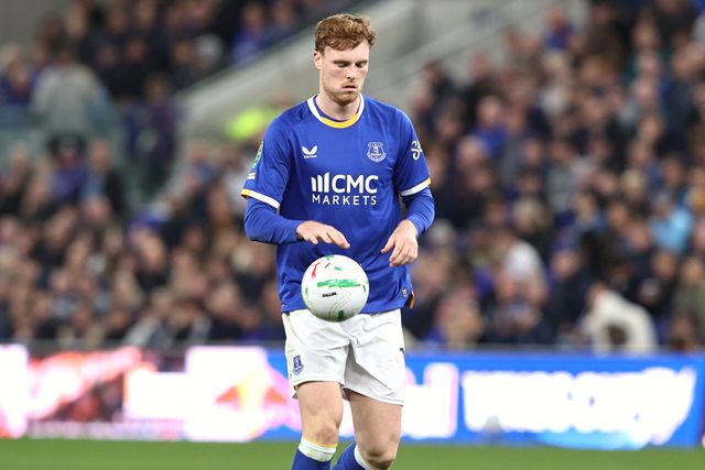 Jake O'Brien of Everton during the Carabao Cup round 3 match Everton vs Wolverhampton Wanderers at Hill Dickinson Stadium, Liverpool, United Kingdom on 16 September 2026

(Photo by Alfie Cosgrove/News Images)