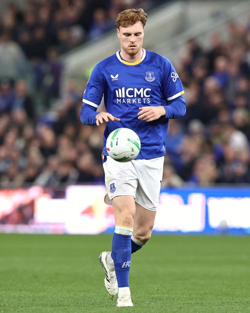 Jake O'Brien of Everton during the Carabao Cup round 3 match Everton vs Wolverhampton Wanderers at Hill Dickinson Stadium, Liverpool, United Kingdom on 16 September 2026

(Photo by Alfie Cosgrove/News Images)