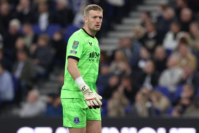 Everton goalkeeper Jordan Pickford during the Carabao Cup round 3 match Everton vs Wolverhampton Wanderers at Hill Dickinson Stadium, Liverpool, United Kingdom on 16 September 2026

(Photo by Alfie Cosgrove/News Images)