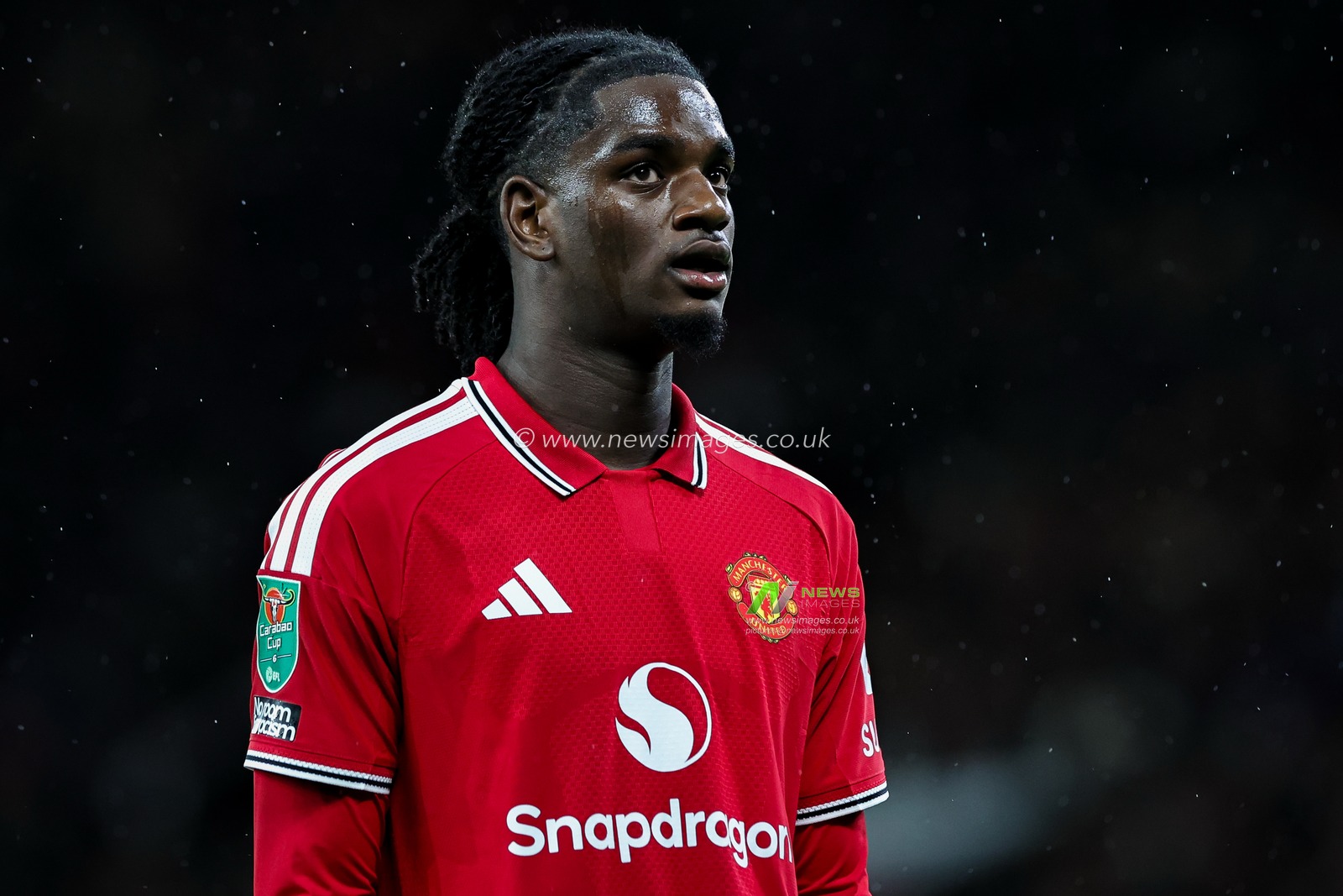 Ayden Heaven in action during the Carabao Cup round 3 match Manchester United vs Brighton & Hove Albion at Old Trafford, Manchester, United Kingdom on 16 September 2026

(Photo by Mark Cosgrove/News Images)