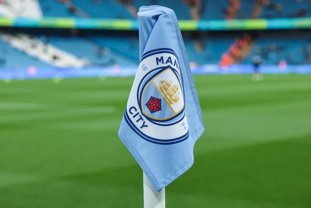 The Manchester City corner flag during the Carabao Cup round 3 match Manchester City vs Norwich City at Etihad Stadium, Manchester, United Kingdom on 17 September 2026

(Photo by Mark Cosgrove/News Images)