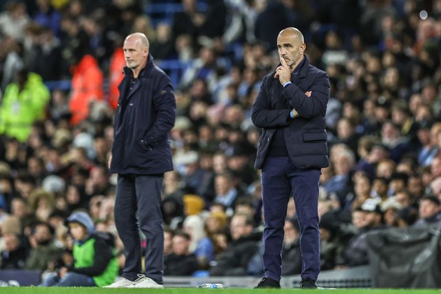 Enzo Maresca manager of Manchester City looks on during the Carabao Cup round 3 match Manchester City vs Norwich City at Etihad Stadium, Manchester, United Kingdom on 17 September 2026

(Photo by Mark Cosgrove/News Images)
