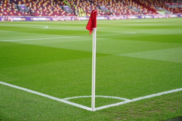 View of the Brentford corner flag ahead of kick off during the Premier League match Brentford vs Chelsea at GTECH Community Stadium, London, United Kingdom on 18 September 2026

(Photo by Harvey Murphy/News Images)