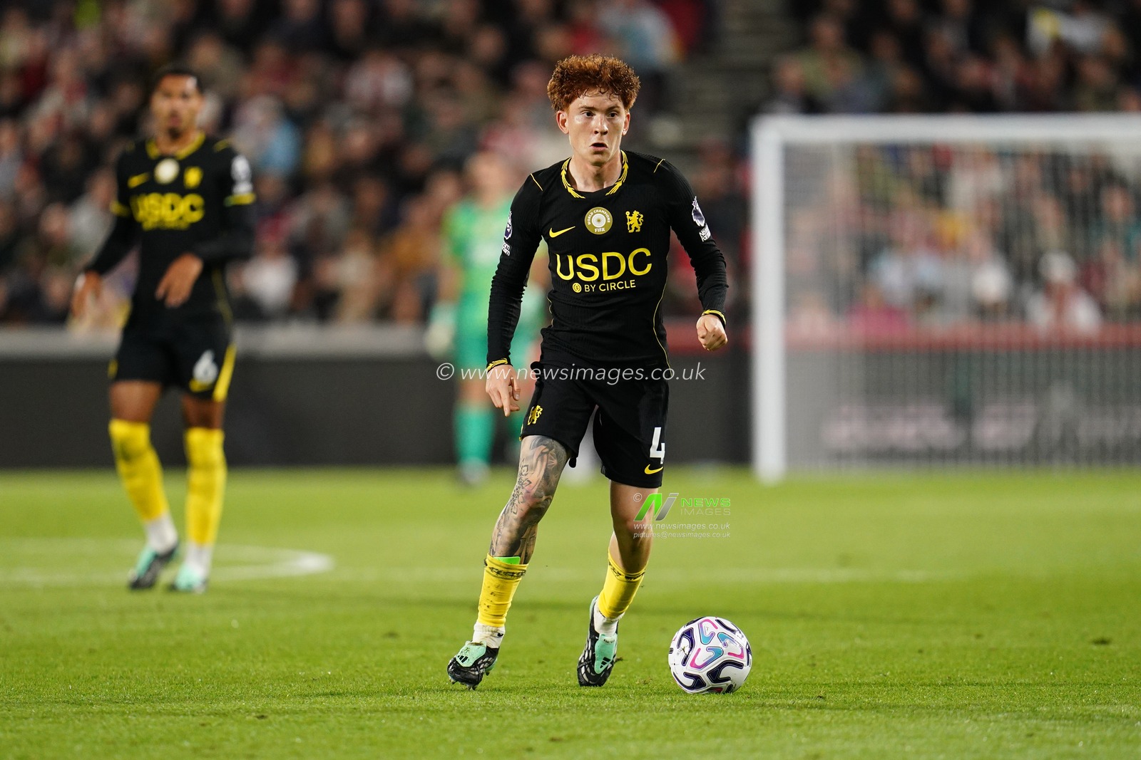 Valentin Barco of Chelsea with the ball during the Premier League match Brentford vs Chelsea at GTECH Community Stadium, London, United Kingdom on 18 September 2026

(Photo by Harvey Murphy/News Images)