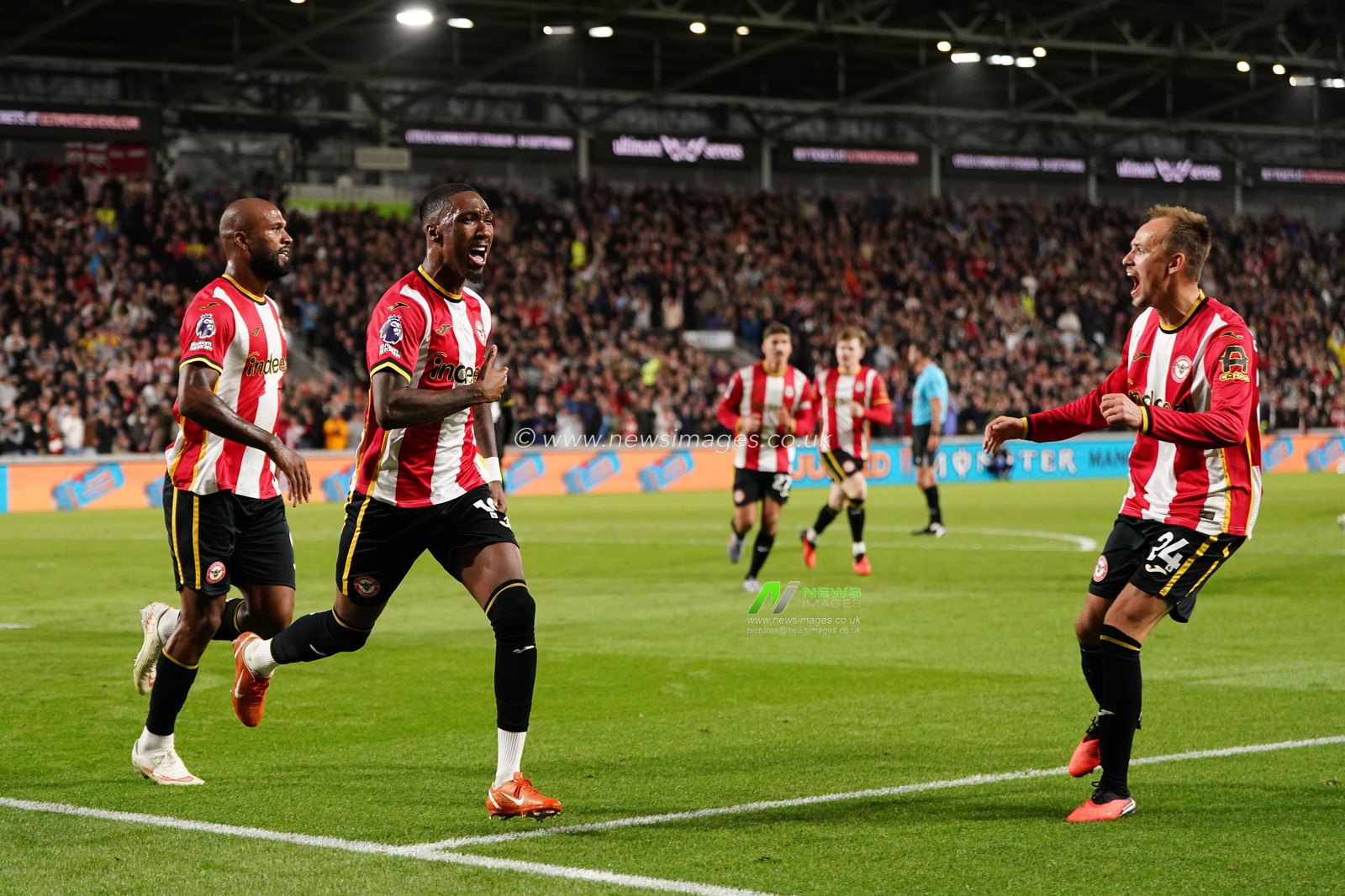 Jaidon Anthony of Brentford celebrates goal to make it 1-0 during the Premier League match Brentford vs Chelsea at GTECH Community Stadium, London, United Kingdom on 18 September 2026

(Photo by Harvey Murphy/News Images)