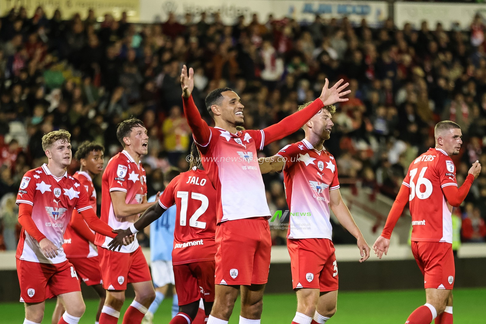 Jon Russell #3 of Barnsley celebrates his goal to make it 2-0 during the EFL Trophy match Barnsley vs Manchester City U21 at Oakwell, Barnsley, United Kingdom, 26th September 2023

(Photo by Mark Cosgrove/News Images)