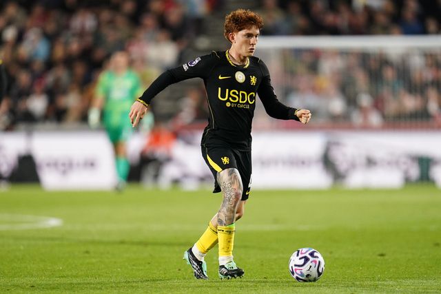 Valentin Barco of Chelsea with the ball during the Premier League match Brentford vs Chelsea at GTECH Community Stadium, London, United Kingdom on 18 September 2026

(Photo by Harvey Murphy/News Images)