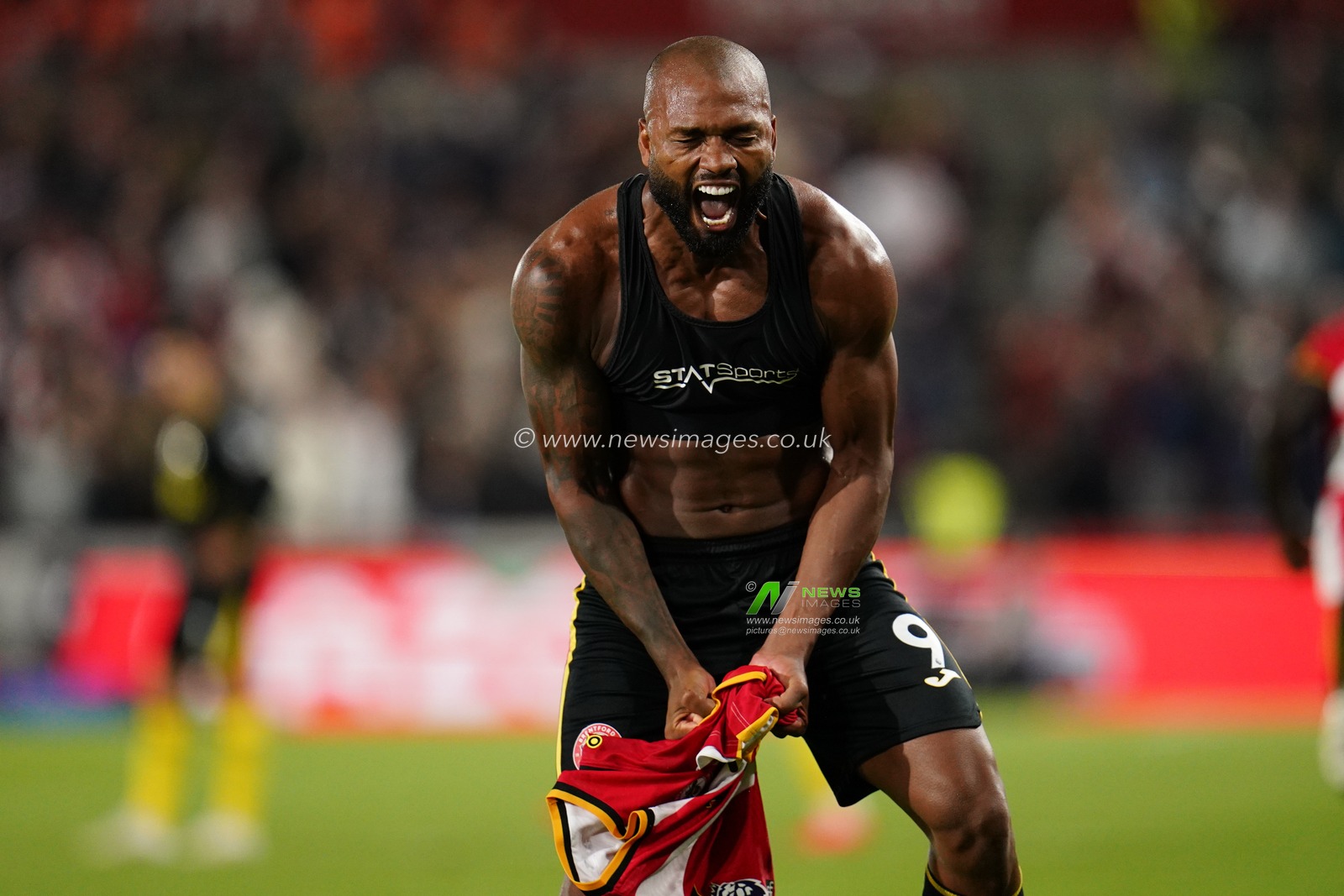 Igor Thiago of Brentford after his goal during the Premier League match Brentford vs Chelsea at GTECH Community Stadium, London, United Kingdom on 18 September 2026

(Photo by Harvey Murphy/News Images)