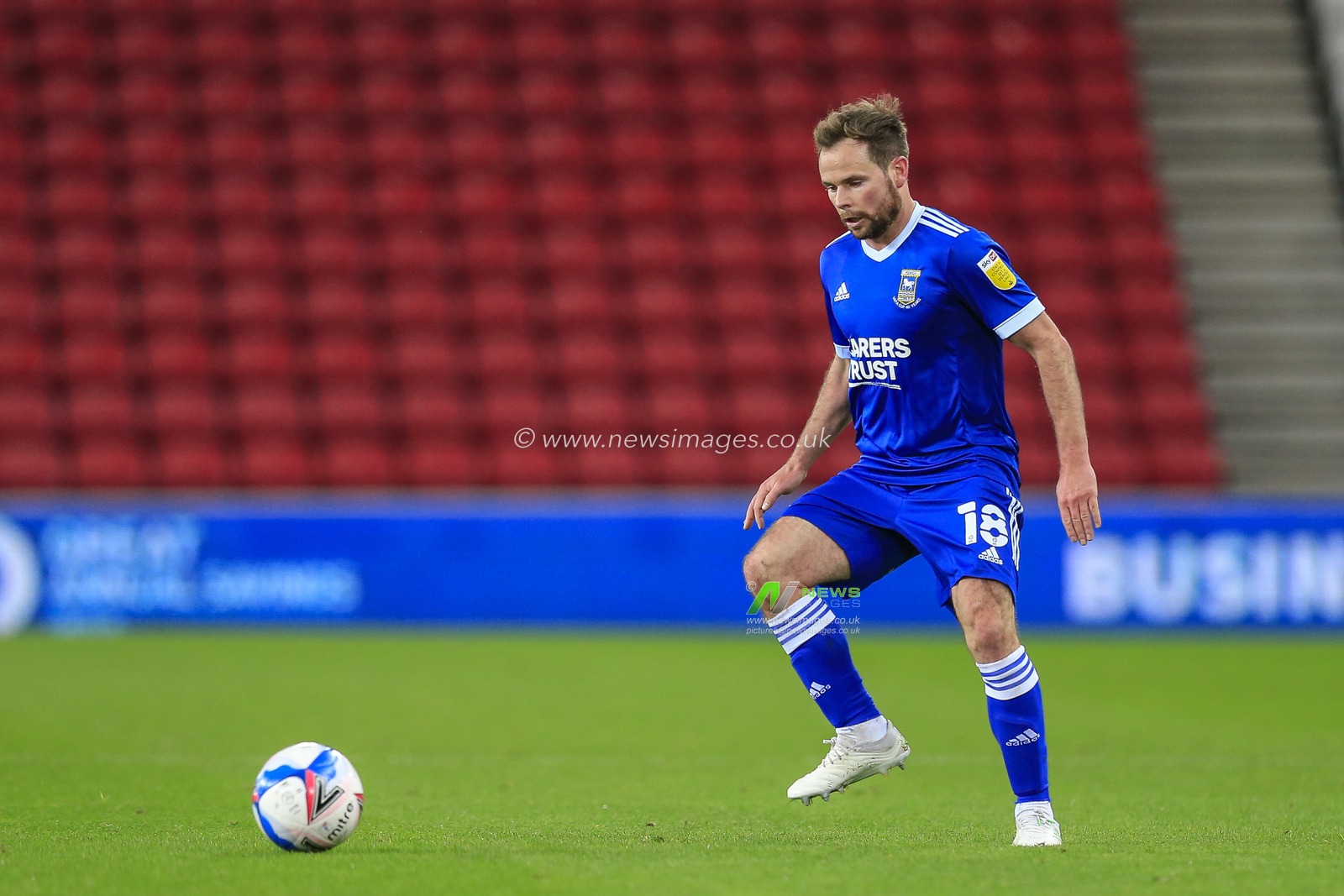 Alan Judge (18) of Ipswich Town in possession of the ball