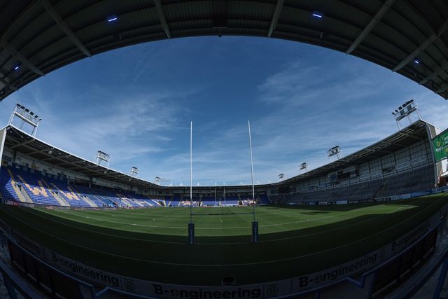 A general view of The Halliwell Jones Stadium during the Betfred Super League Play-off Eliminator round match Warrington Wolves vs Hull KR at The Halliwell Jones Stadium, Warrington, United Kingdom on 19 September 2026

(Photo by Mark Cosgrove/News Images)