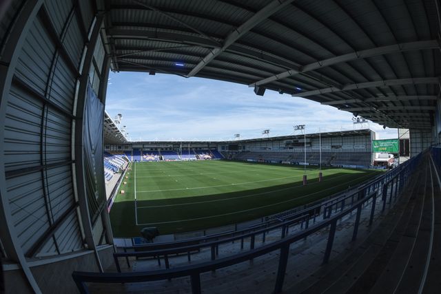 A general view of The Halliwell Jones Stadium during the Betfred Super League Play-off Eliminator round match Warrington Wolves vs Hull KR at The Halliwell Jones Stadium, Warrington, United Kingdom on 19 September 2026

(Photo by Mark Cosgrove/News Images)