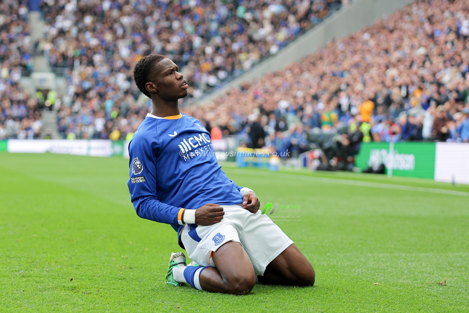 Thierno Barry of Everton celebrates after scoring teams first goal during the Premier League match Everton vs Ipswich Town at Hill Dickinson Stadium, Liverpool, United Kingdom on 19 September 2026

(Photo by Jorge Horsted/News Images)