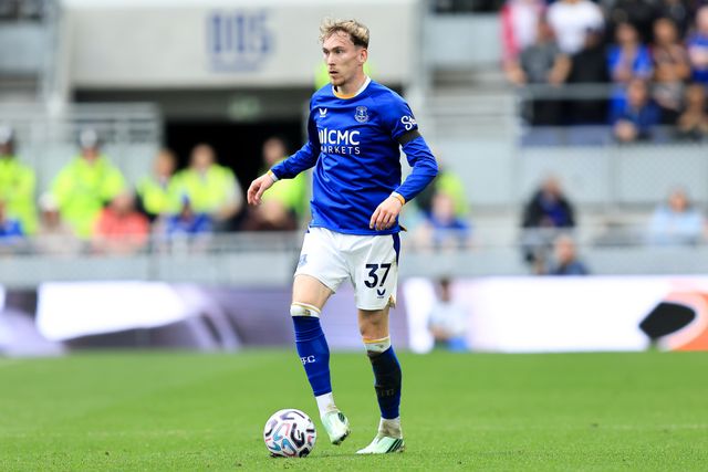 James Garner of Everton with ball at his feet during the Premier League match Everton vs Ipswich Town at Hill Dickinson Stadium, Liverpool, United Kingdom on 19 September 2026

(Photo by Jorge Horsted/News Images)