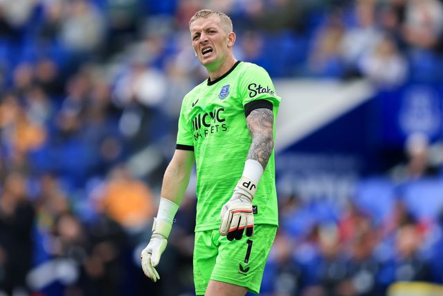 Everton goalkeeper Jordan Pickford during the Premier League match Everton vs Ipswich Town at Hill Dickinson Stadium, Liverpool, United Kingdom on 19 September 2026

(Photo by Jorge Horsted/News Images)