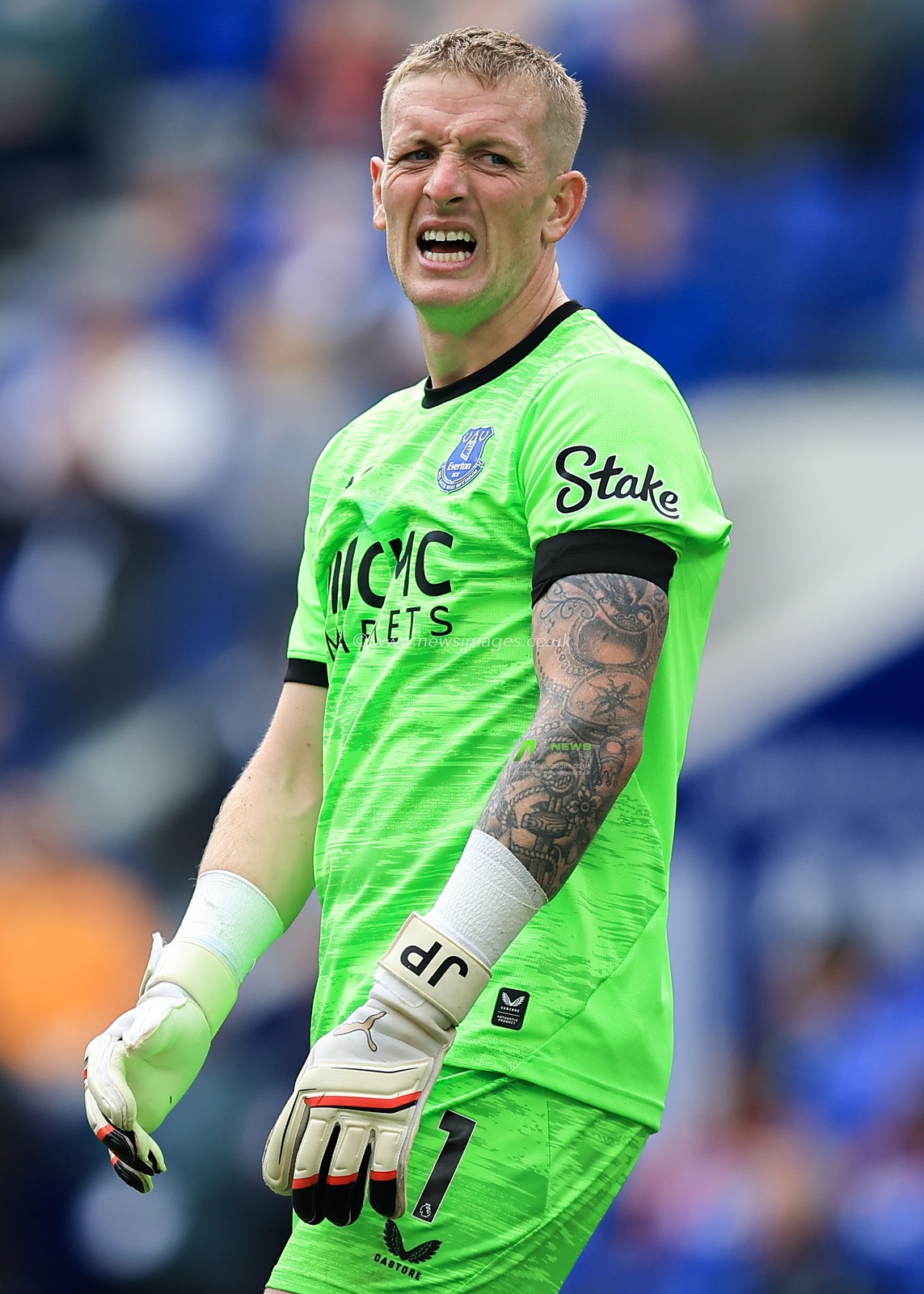 Everton goalkeeper Jordan Pickford during the Premier League match Everton vs Ipswich Town at Hill Dickinson Stadium, Liverpool, United Kingdom on 19 September 2026

(Photo by Jorge Horsted/News Images)