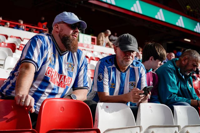 Coventry fans in the stands prior to kick off during the Premier League match Nottingham Forest vs Coventry City at City Ground, Nottingham, United Kingdom on 19 September 2026

(Photo by Maynard Manyowa/News Images)