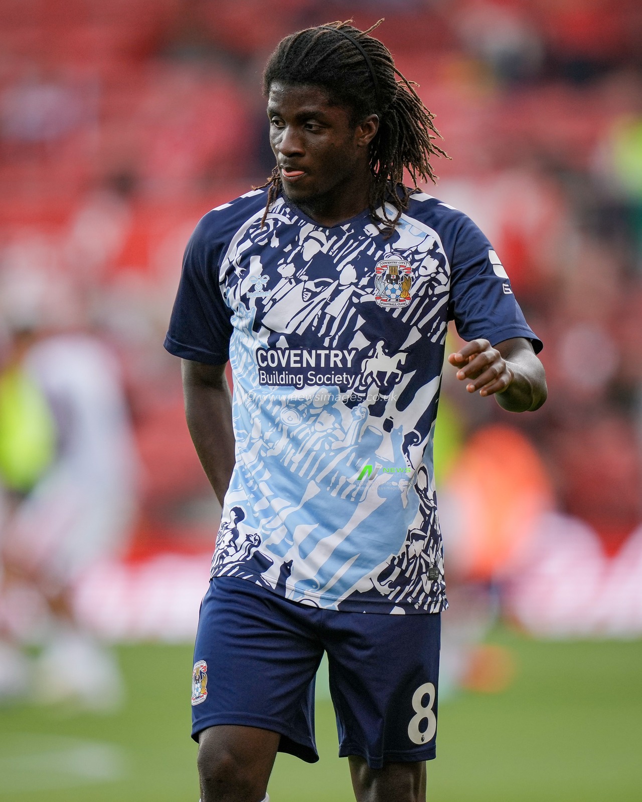 Caleb Yirenkyi of Coventry City in the pregame warmup session  during the Premier League match Nottingham Forest vs Coventry City at City Ground, Nottingham, United Kingdom on 19 September 2026

(Photo by Maynard Manyowa/News Images)