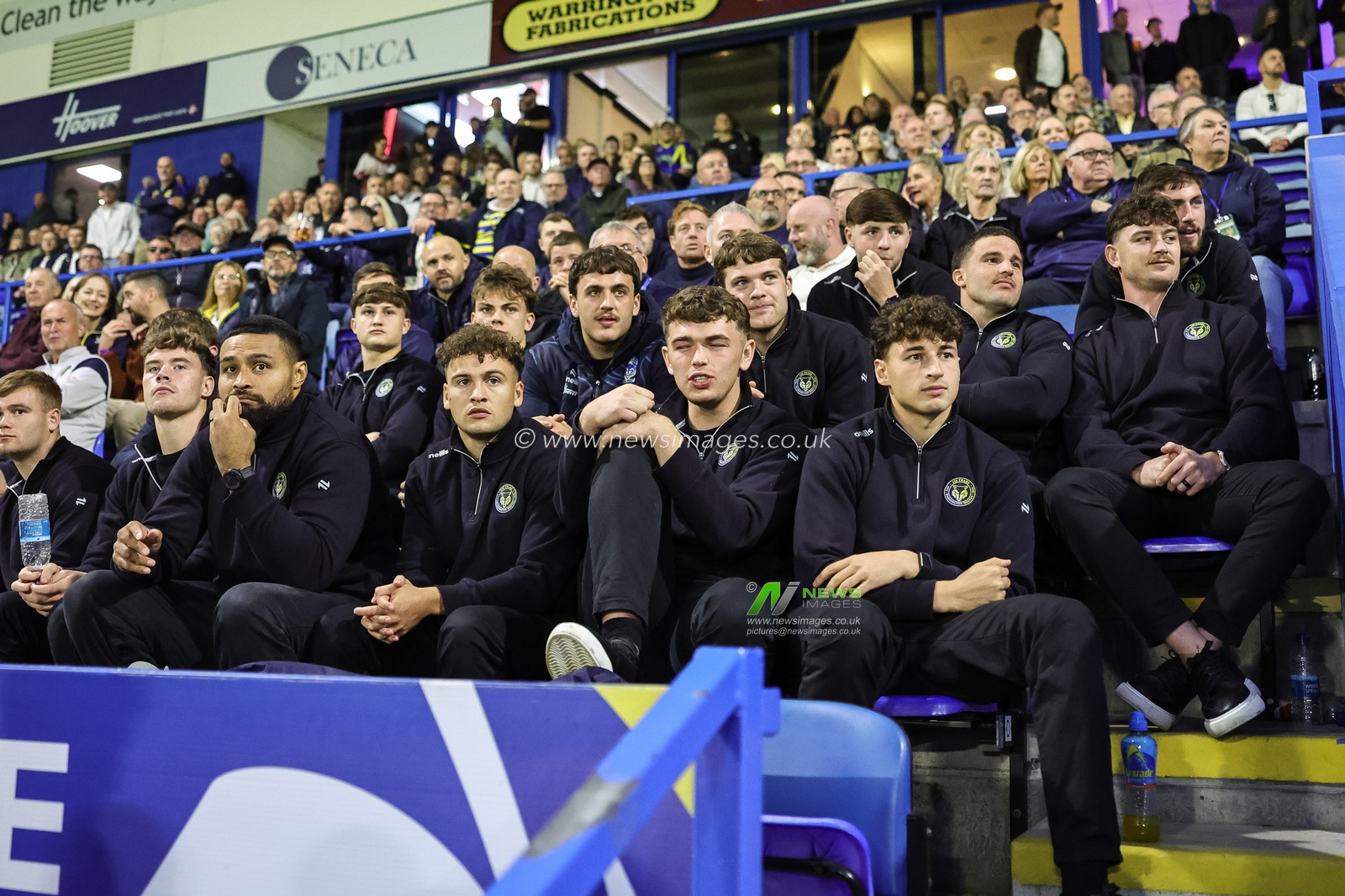 Warrington players not in action in the stand watching during the Betfred Super League Play-off Eliminator round match Warrington Wolves vs Hull KR at The Halliwell Jones Stadium, Warrington, United Kingdom on 19 September 2026

(Photo by Mark Cosgrove/News Images)