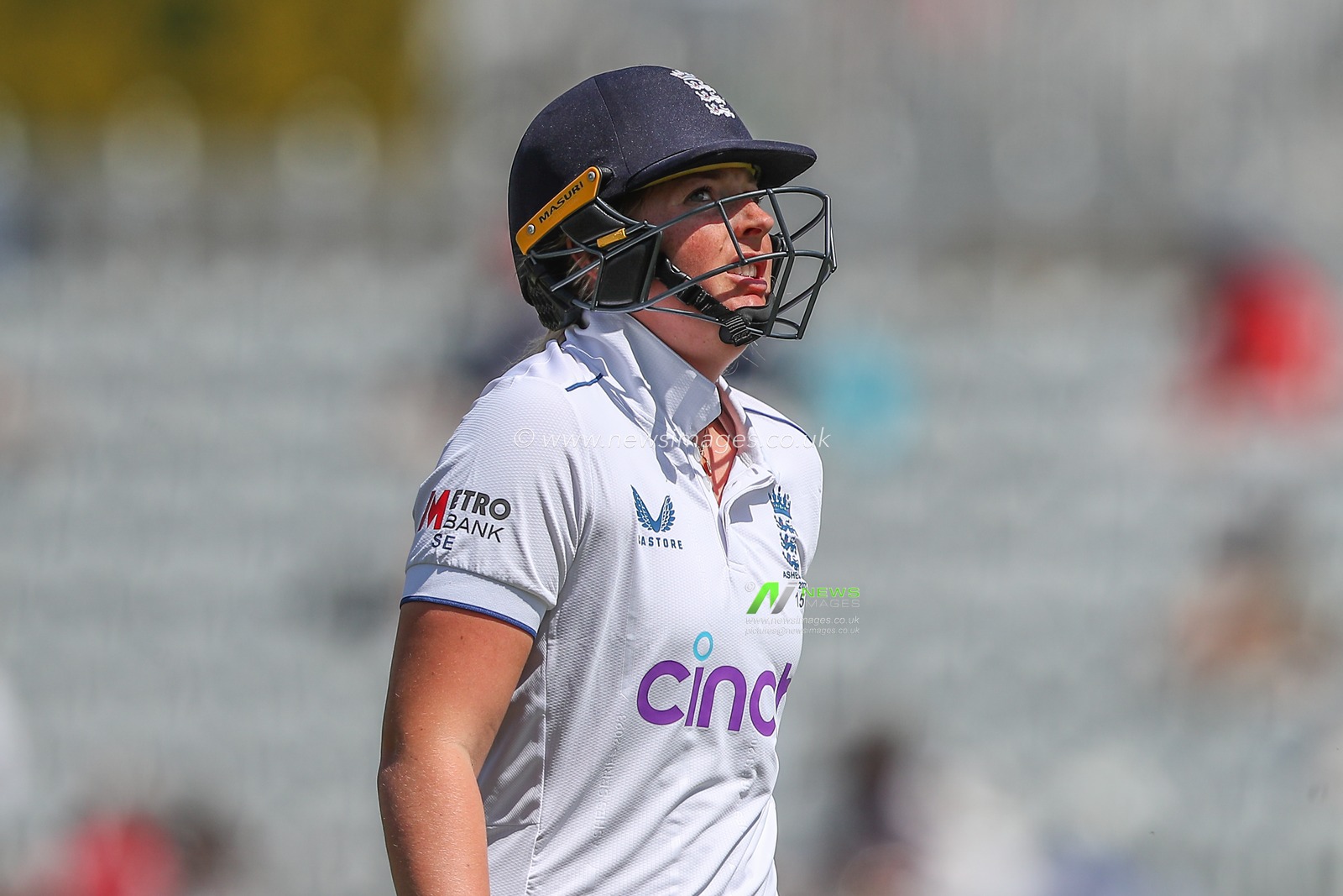 Sophie Ecclestone of England looks dejected as she leaves the pitch after being dismissed during the Metro Bank Women's Ashes 2023 match Day 5 England vs Australia at Trent Bridge, Nottingham, United Kingdom, 26th June 2023

(Photo by Gareth Evans/News Images)
