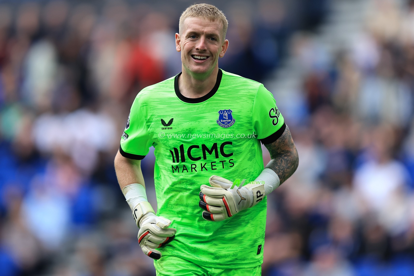 Everton goalkeeper Jordan Pickford during the Premier League match Everton vs Ipswich Town at Hill Dickinson Stadium, Liverpool, United Kingdom on 19 September 2026

(Photo by Jorge Horsted/News Images)