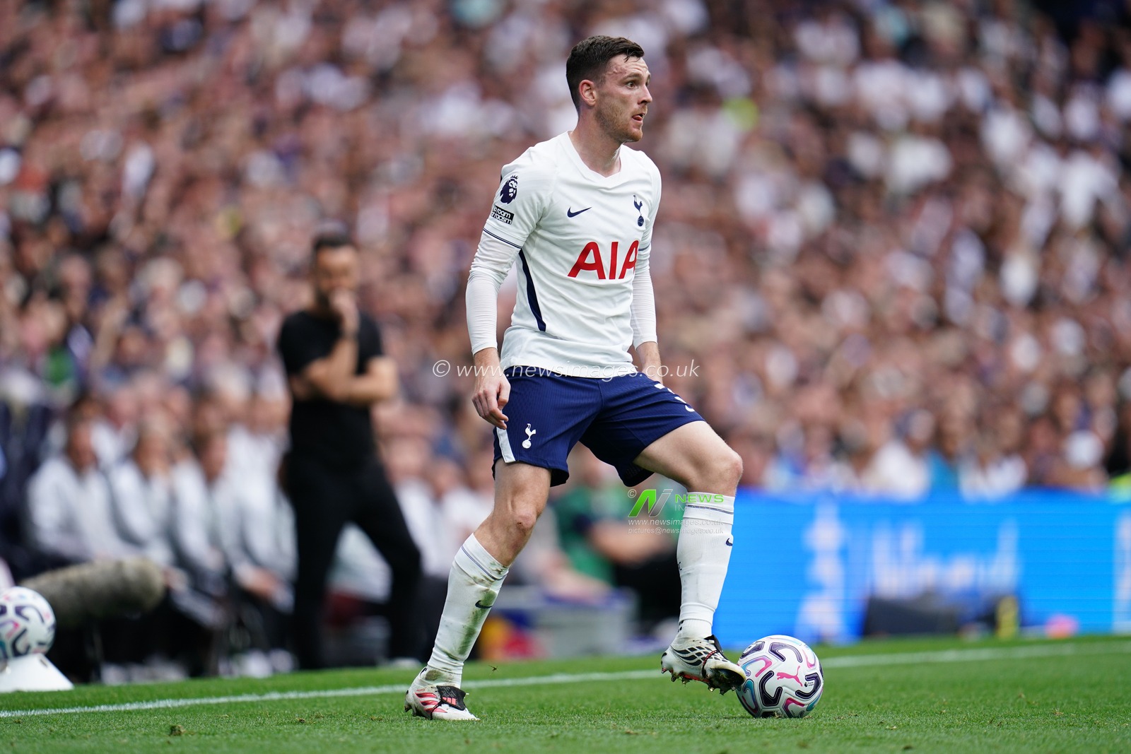 Andrew Robertson of Tottenham Hotspur with the ball during the Premier League match Tottenham Hotspur vs Aston Villa at Tottenham Hotspur Stadium, London, United Kingdom on 19 September 2026

(Photo by Harvey Murphy/News Images)
