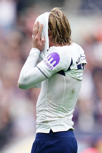 James Maddison of Tottenham Hotspur shows frustration at full time during the Premier League match Tottenham Hotspur vs Aston Villa at Tottenham Hotspur Stadium, London, United Kingdom on 19 September 2026

(Photo by Harvey Murphy/News Images)