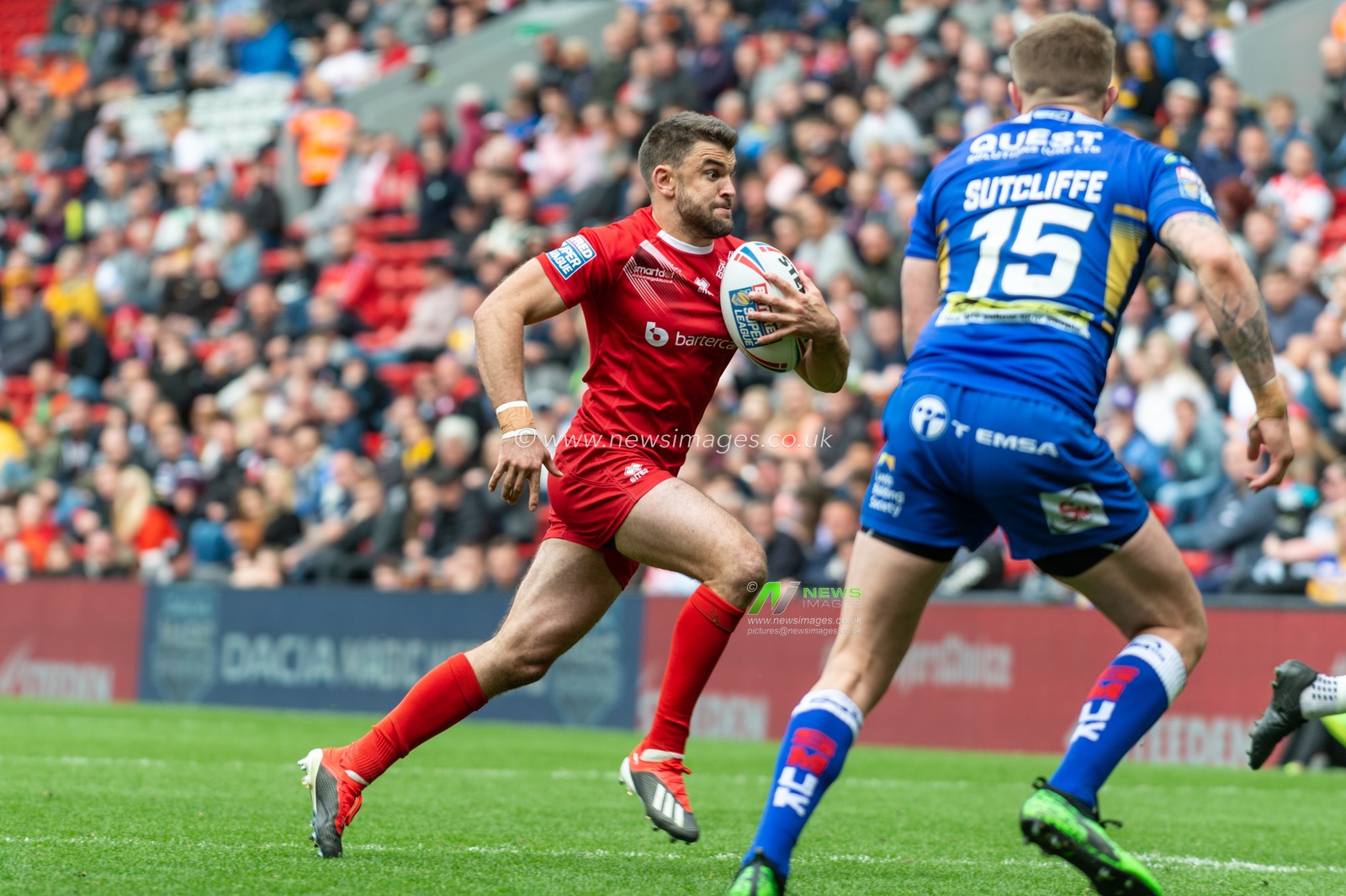 26th May 2019 , Anfield Stadium, Liverpool, England; Dacia Magic Weekend, Betfred Super League Round 16, Leeds Rhinos vs London Broncos ; Elliot Kear of London Broncos 

Credit: Richard Long/News Images