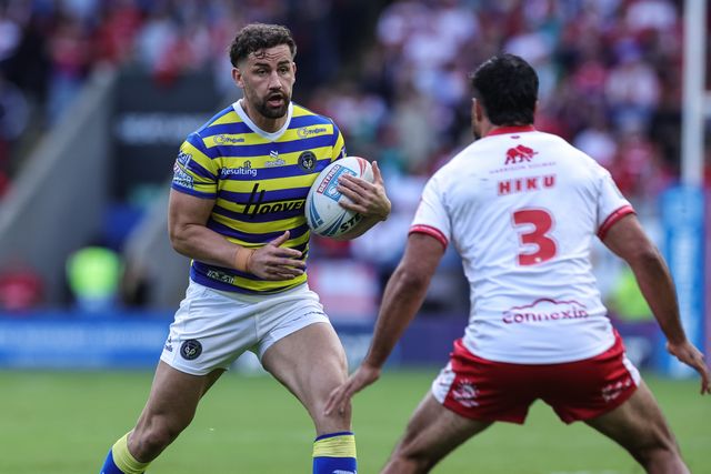 Toby King of Warrington Wolves during the Betfred Super League Play-off Eliminator round match Warrington Wolves vs Hull KR at The Halliwell Jones Stadium, Warrington, United Kingdom on 19 September 2026

(Photo by Mark Cosgrove/News Images)