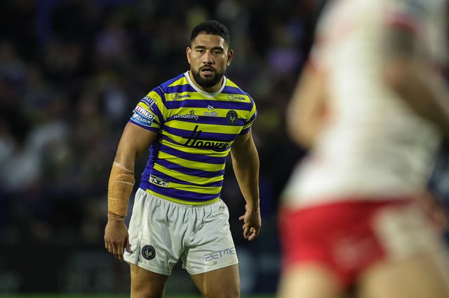 Kelepi Tanginoa of Warrington Wolves during the Betfred Super League Play-off Eliminator round match Warrington Wolves vs Hull KR at The Halliwell Jones Stadium, Warrington, United Kingdom on 19 September 2026

(Photo by Mark Cosgrove/News Images)