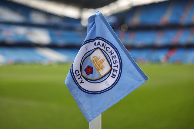A Manchester City logo corner flag during the Premier League match Manchester City vs Sunderland at Etihad Stadium, Manchester, United Kingdom on 20 September 2026

(Photo by Mark Cosgrove/News Images)