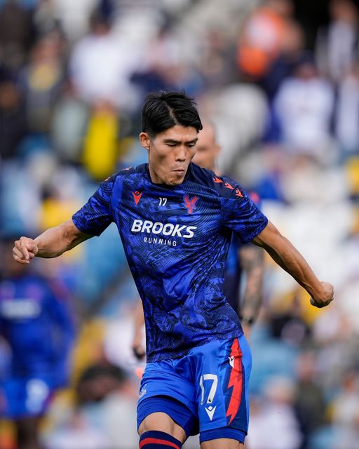 Takehiro Tomiyasu of Crystal Palace in the pregame warmup session  during the Premier League match Leeds United vs Crystal Palace at Elland Road, Leeds, United Kingdom on 20 September 2026

(Photo by Maynard Manyowa/News Images)