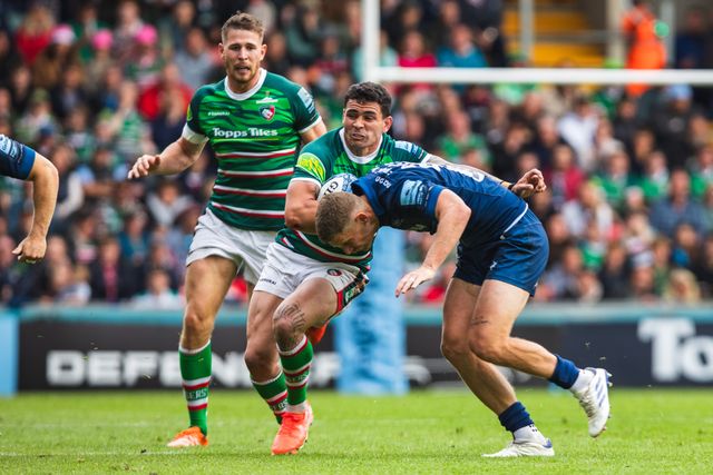 Izaia Perese of Leicester Tigers during the Gallagher Premiership Play-off Semi-final Leicester Tigers vs Sale Sharks at Mattioli Woods Welford Road Stadium, Leicester, United Kingdom, 7th June 2025

(Photo by Craig Evans/News Images)