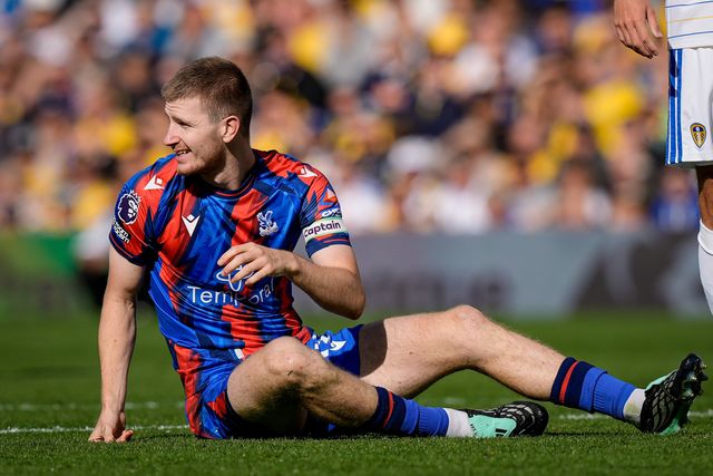 Adam Wharton of Crystal Palace goes down after a challenge during the Premier League match Leeds United vs Crystal Palace at Elland Road, Leeds, United Kingdom on 20 September 2026

(Photo by Maynard Manyowa/News Images)