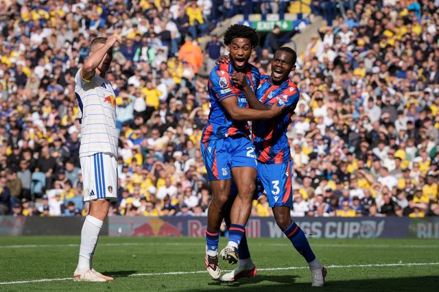 Tyrick Mitchell of Crystal Palace and Quinten Timber of Crystal Palace celebrates a disallowed goal during the Premier League match Leeds United vs Crystal Palace at Elland Road, Leeds, United Kingdom on 20 September 2026

(Photo by Maynard Manyowa/News Images)