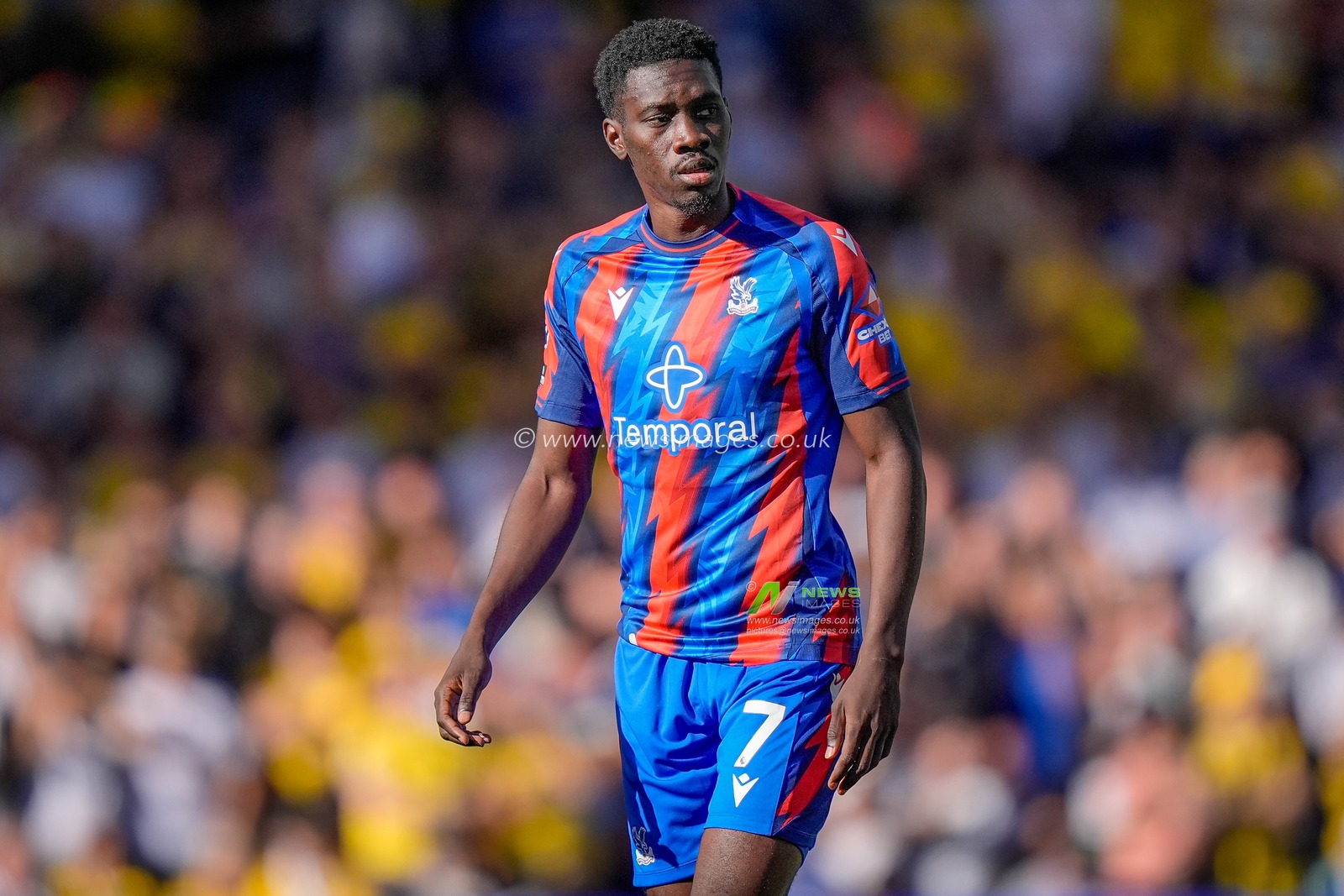 Ismaila Sarr of Crystal Palace in action during the Premier League match Leeds United vs Crystal Palace at Elland Road, Leeds, United Kingdom on 20 September 2026

(Photo by Maynard Manyowa/News Images)