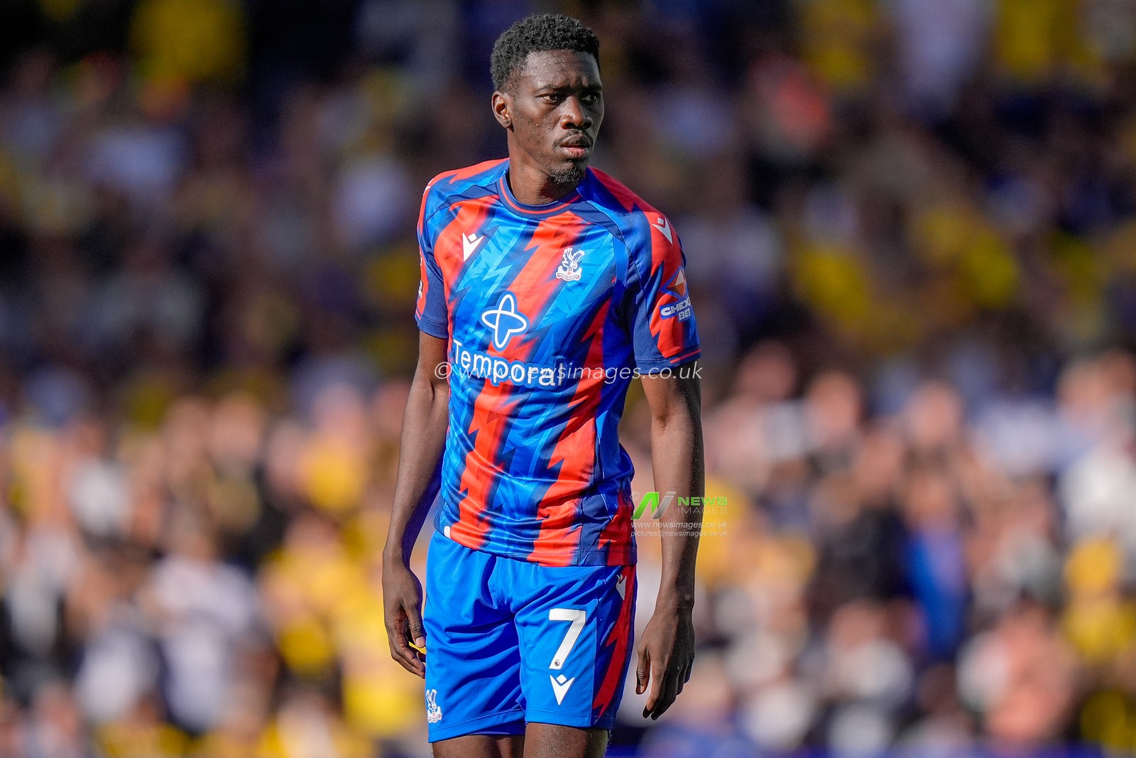 Ismaila Sarr of Crystal Palace in action during the Premier League match Leeds United vs Crystal Palace at Elland Road, Leeds, United Kingdom on 20 September 2026

(Photo by Maynard Manyowa/News Images)