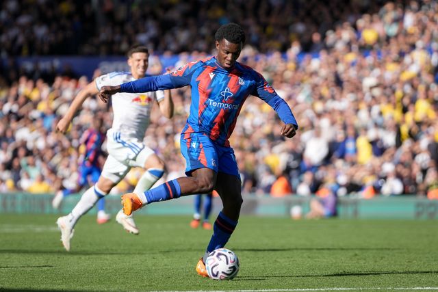 Eddie Nketiah of Crystal Palace passes the ball  during the Premier League match Leeds United vs Crystal Palace at Elland Road, Leeds, United Kingdom on 20 September 2026

(Photo by Maynard Manyowa/News Images)