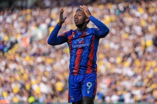 Eddie Nketiah of Crystal Palace reacts after a missed chance on goal  during the Premier League match Leeds United vs Crystal Palace at Elland Road, Leeds, United Kingdom on 20 September 2026

(Photo by Maynard Manyowa/News Images)