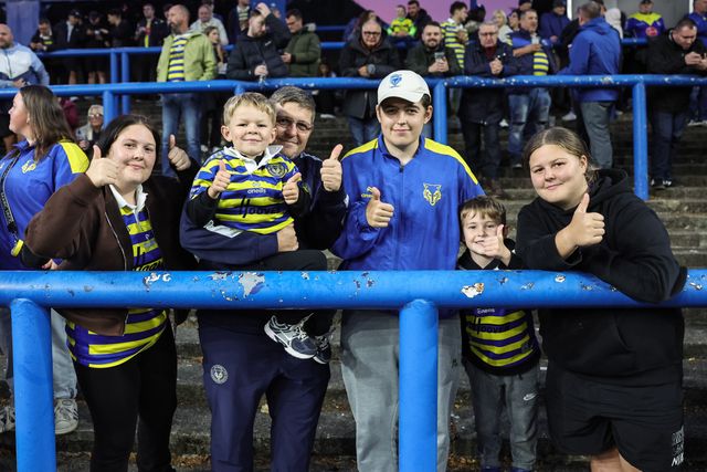 Warrington fans take to the stand during the Betfred Super League Play-off Semi-Final match Leeds Rhinos vs Warrington Wolves at AMT Headingley Stadium, Leeds, United Kingdom on 25 September 2026

(Photo by Mark Cosgrove/News Images)